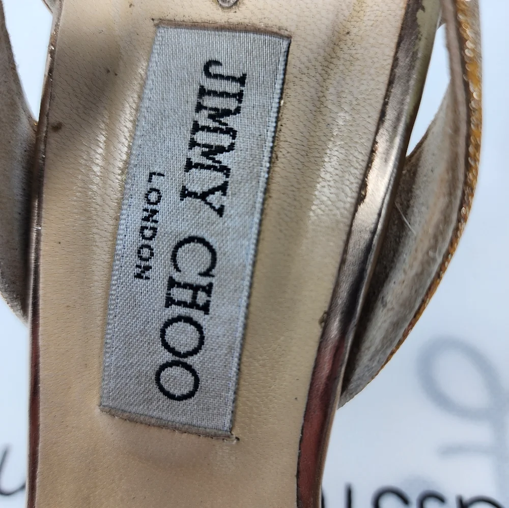 Jimmy Choo Gold Leather Pumps 39.5